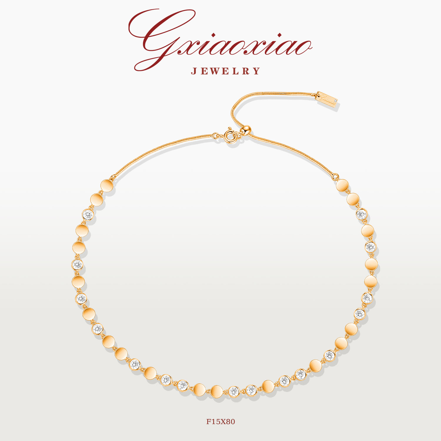 G XIAOXIAO 镀K金 气质时尚高级圆形泡泡项链 F15X80 F15X79