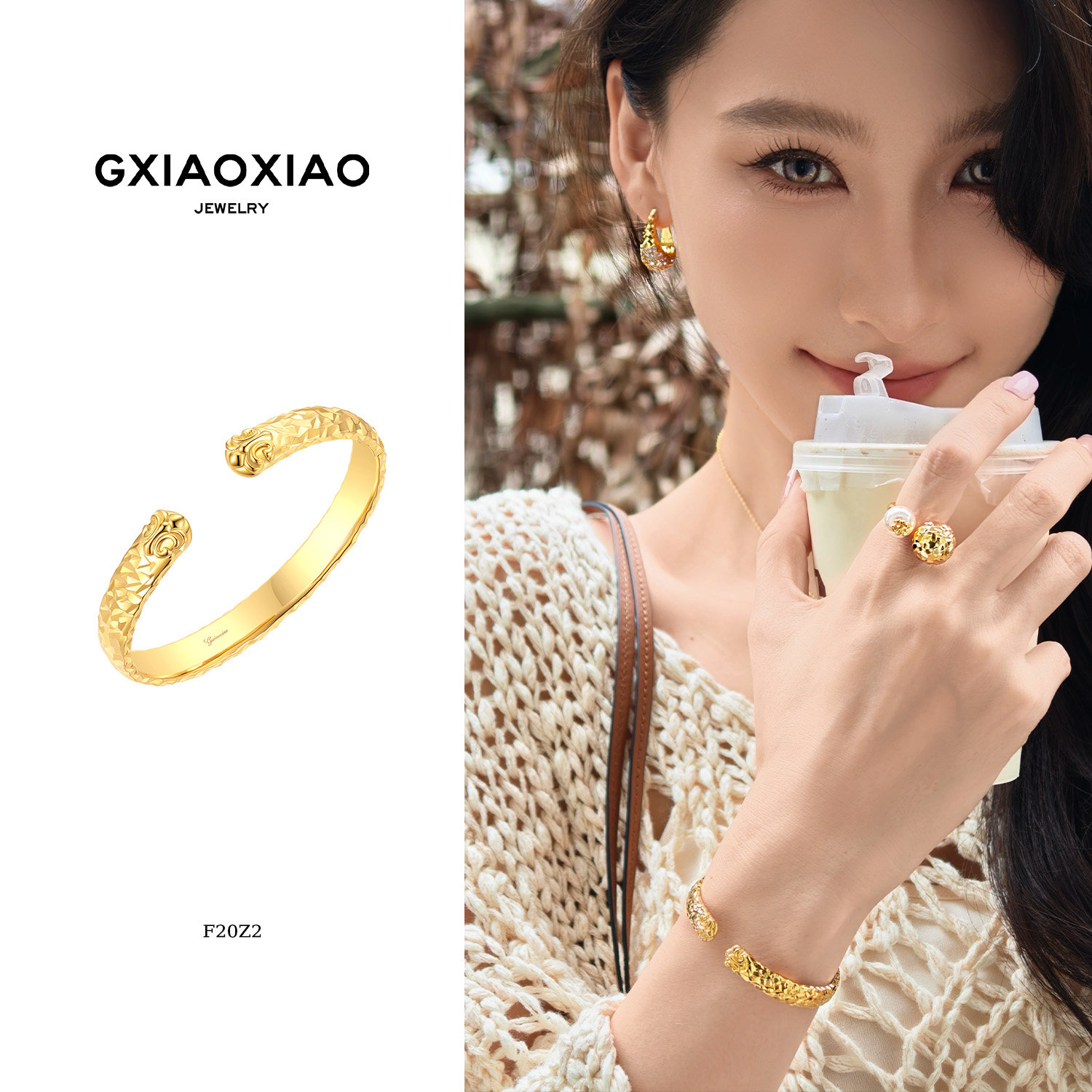 G XIAOXIAO高小小 鸢尾花手镯女法式高级设计款手饰轻奢小众精致