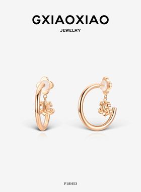 G XIAOXIAO 时尚高级百搭C圈鸢尾花耳环 F18H52 F18H53