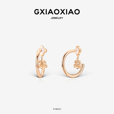 G XIAOXIAO 时尚高级百搭C圈鸢尾花耳环 F18H52 F18H53新年礼物
