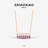 XIAOXIAO 925银 法式 气质高级优雅百搭平衡木项链 F18X41