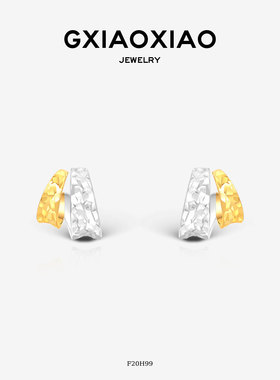 G XIAOXIAO 时尚高级通勤百搭双色车花C形耳环 F20H99