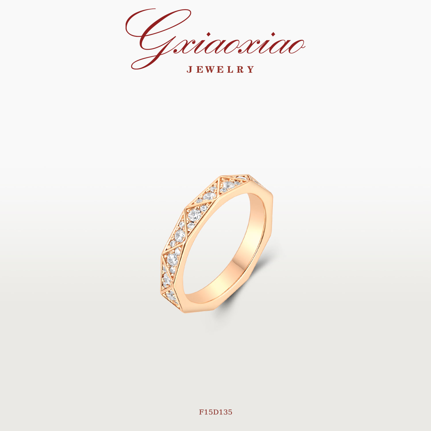 GXIAOXIAO百搭满镶菱形戒指