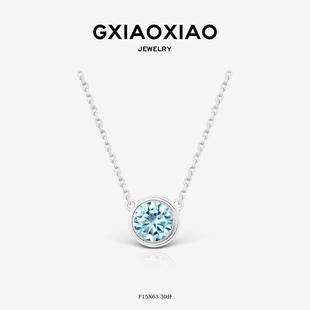 XIAOXIAO F15X60 925银 气质高级蓝色泡泡项链 F15X61 法式