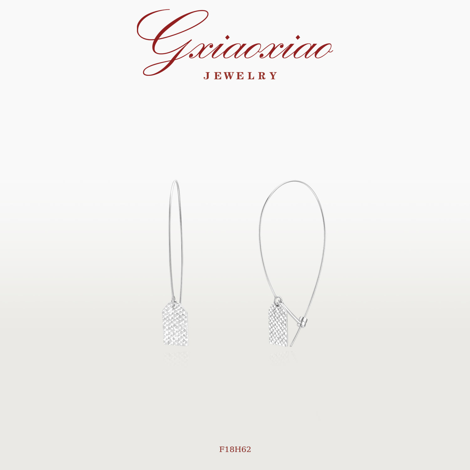 GXIAOXIAO简约车花标签耳环