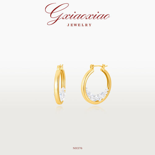 G XIAOXIAO 小众高级气质百搭几何圈圈耳环 NH376