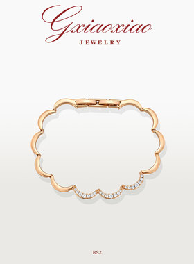 G XIAOXIAO 镀K金【波浪缀星】时尚气质波浪纹手链 RS2 RS3