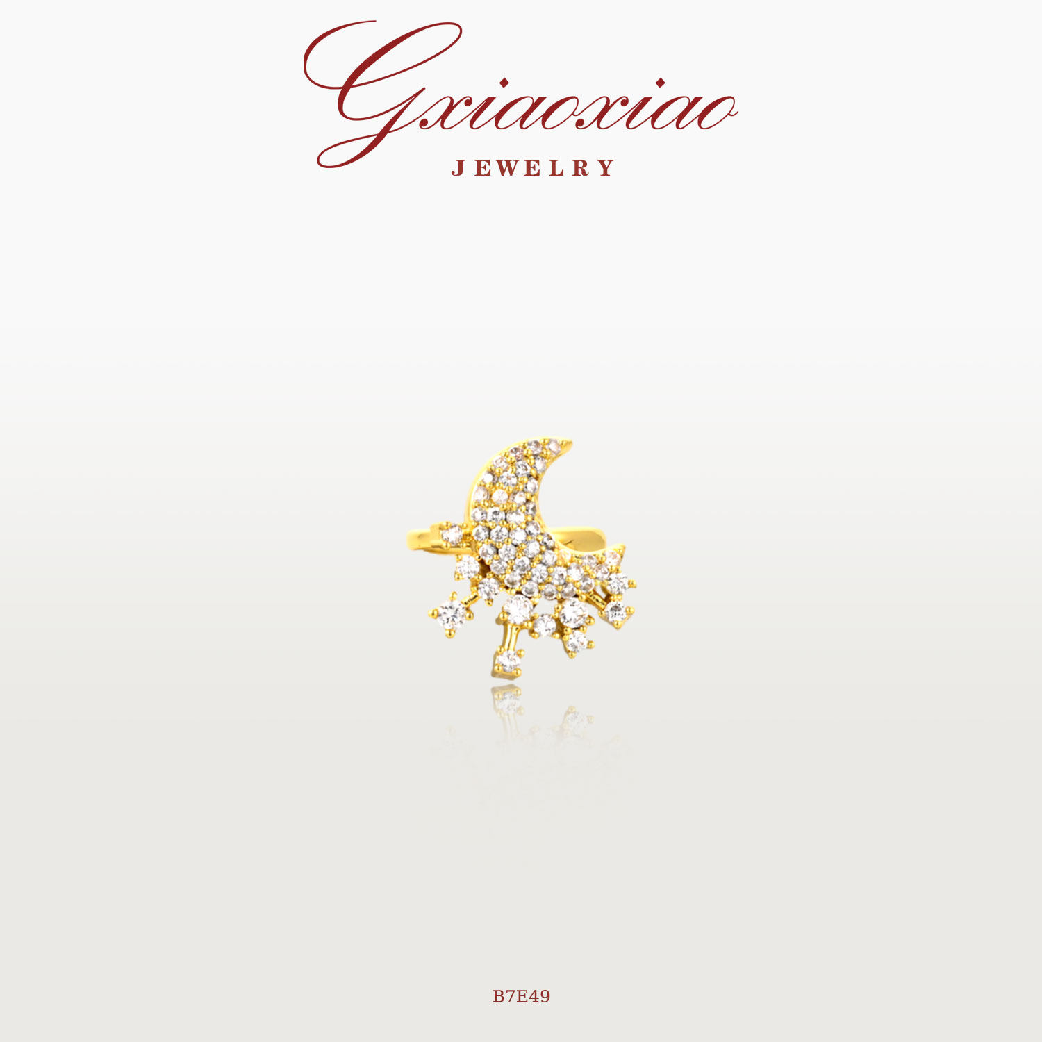 G XIAOXIAO 轻奢气质百搭精致百搭月亮耳夹 B7E49新年礼物,饰品/流行首饰/时尚饰品新,耳夹,淘宝优惠券,粉丝福利购,淘宝优惠卷