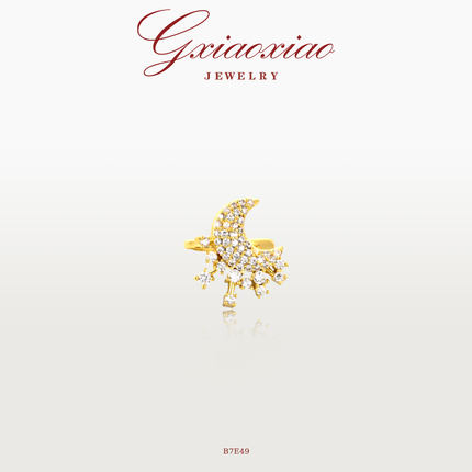 G XIAOXIAO 轻奢气质百搭精致百搭月亮耳夹 B7E49新年礼物