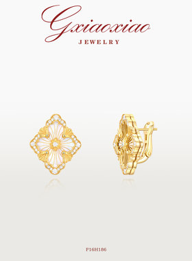 镀K金 925银针 法式高定轻奢高级白色歌剧系列耳环 F16H186