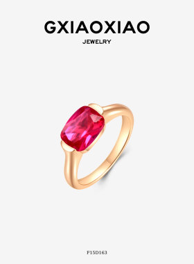 G XIAOXIAO 轻奢高级简约百搭红色戒指新年氛围感 F15D163