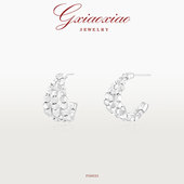 XIAOXIAO 高级百搭闪耀方块耳环 镀K金 气质时尚 F20H33 法式