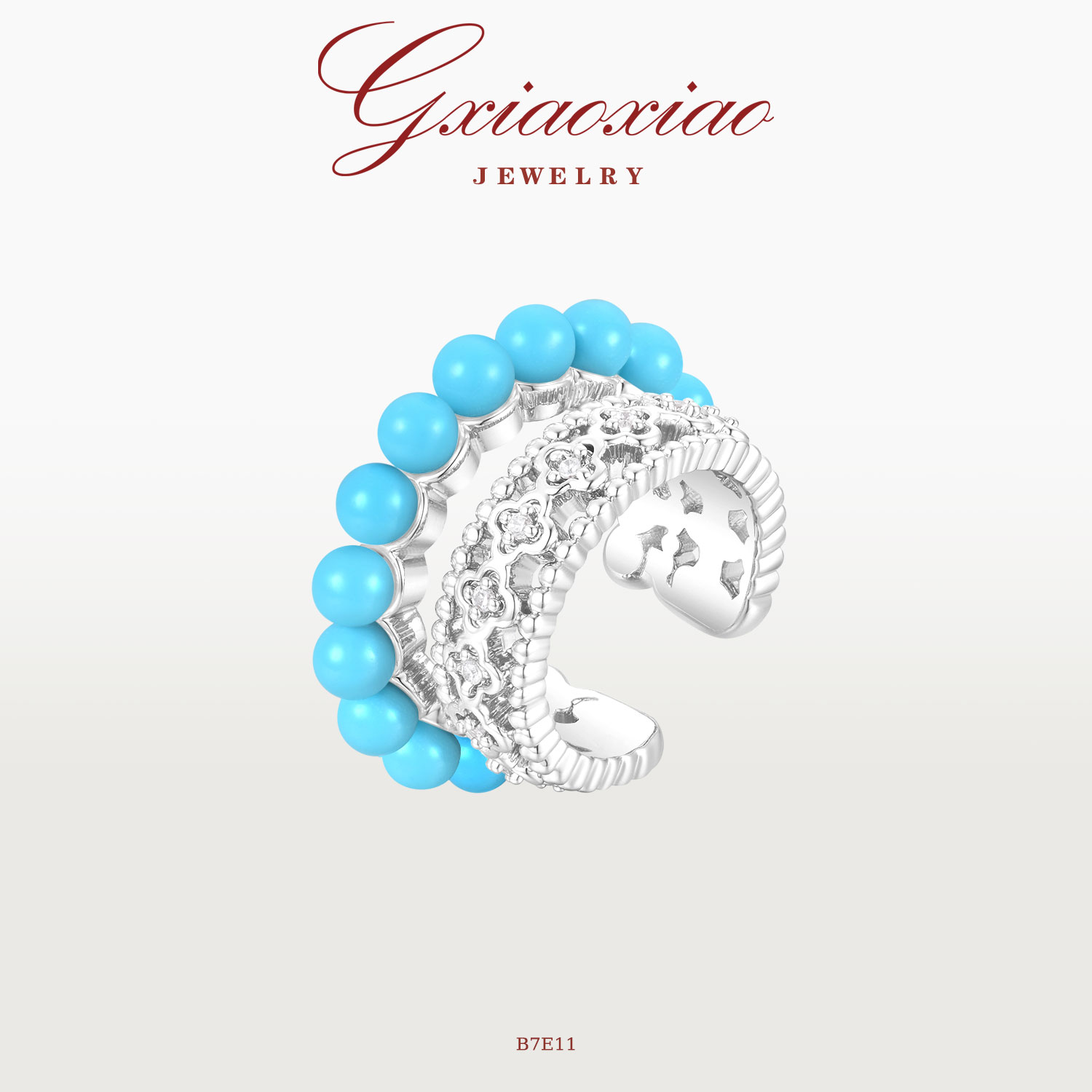 GXIAOXIAO百搭四叶花耳夹