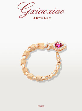 G XIAOXIAO 镀K金【灵蛇缠绕】法式气质高级感蛇形戒指 DD161