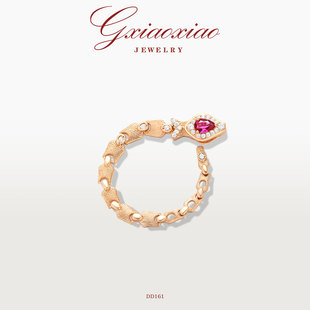 G XIAOXIAO 镀K金【灵蛇缠绕】法式气质高级感蛇形戒指 DD161