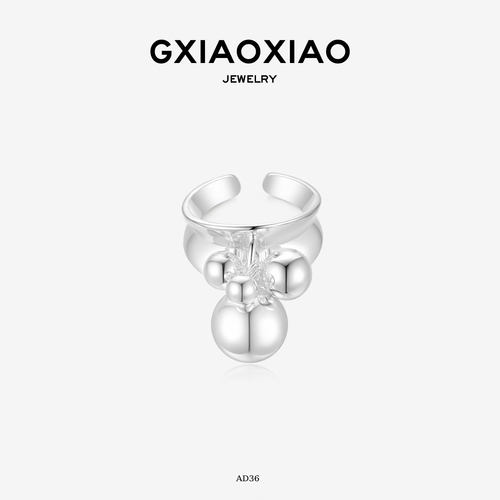 G XIAOXIAO戒指时尚气质小众水滴圆球个性潮流戒指 AD36
