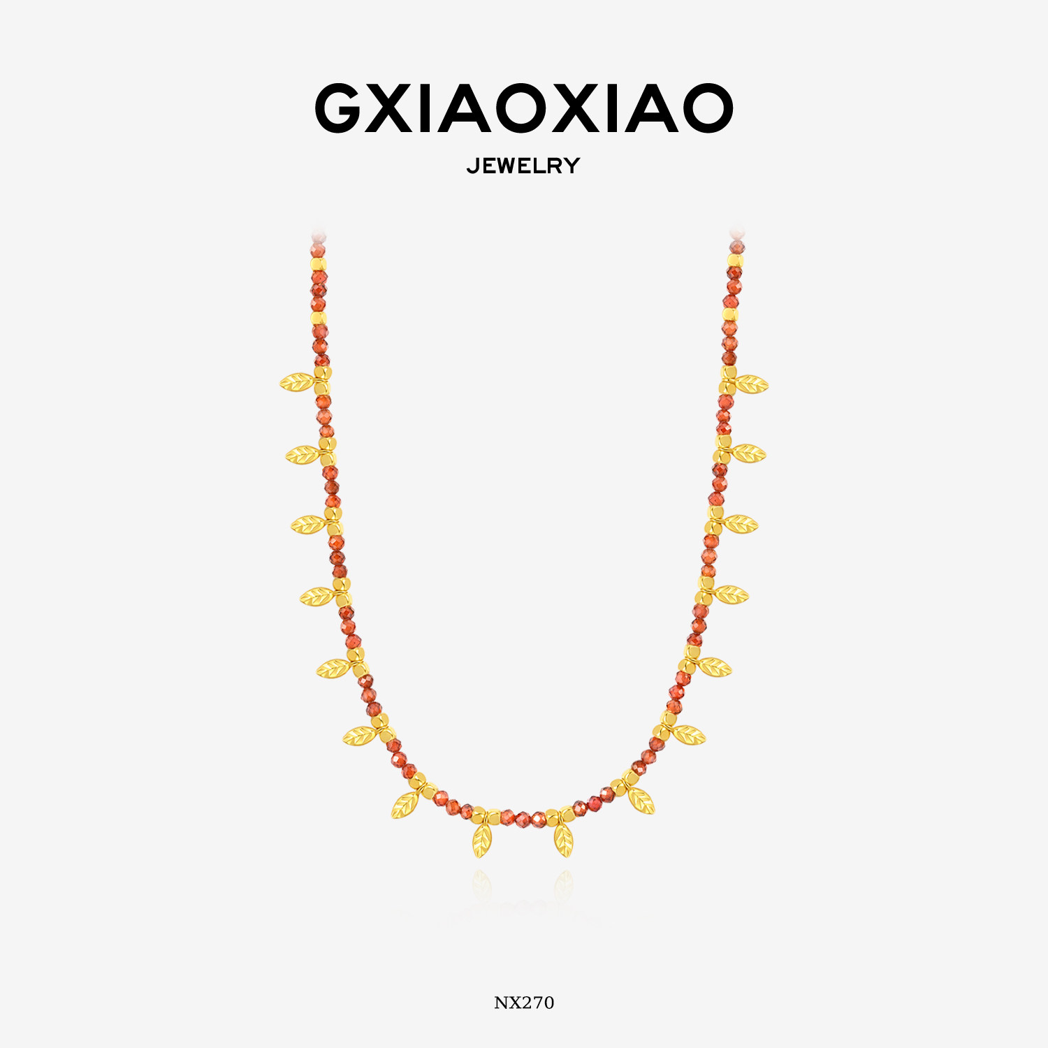 G XIAOXIAO 金枝缠珠 轻奢气质高级小叶片锁骨项链新年礼物 NX270,饰品/流行首饰/时尚饰品新,项链,淘宝优惠券,粉丝福利购,淘宝优惠卷