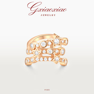 轻奢气质高级星星耳夹 法式 镀K金 F15E5 XIAOXIAO