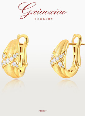 G XIAOXIAO 镀K金 【绮梦鎏金】气质复古百搭交叉星芒耳环 F16H37