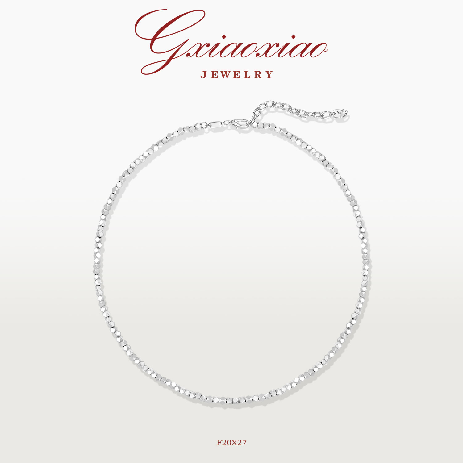 GXIAOXIAO高级百搭闪耀方块项链