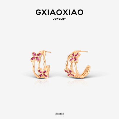 GXIAOXIAO四叶花耳环新年礼物