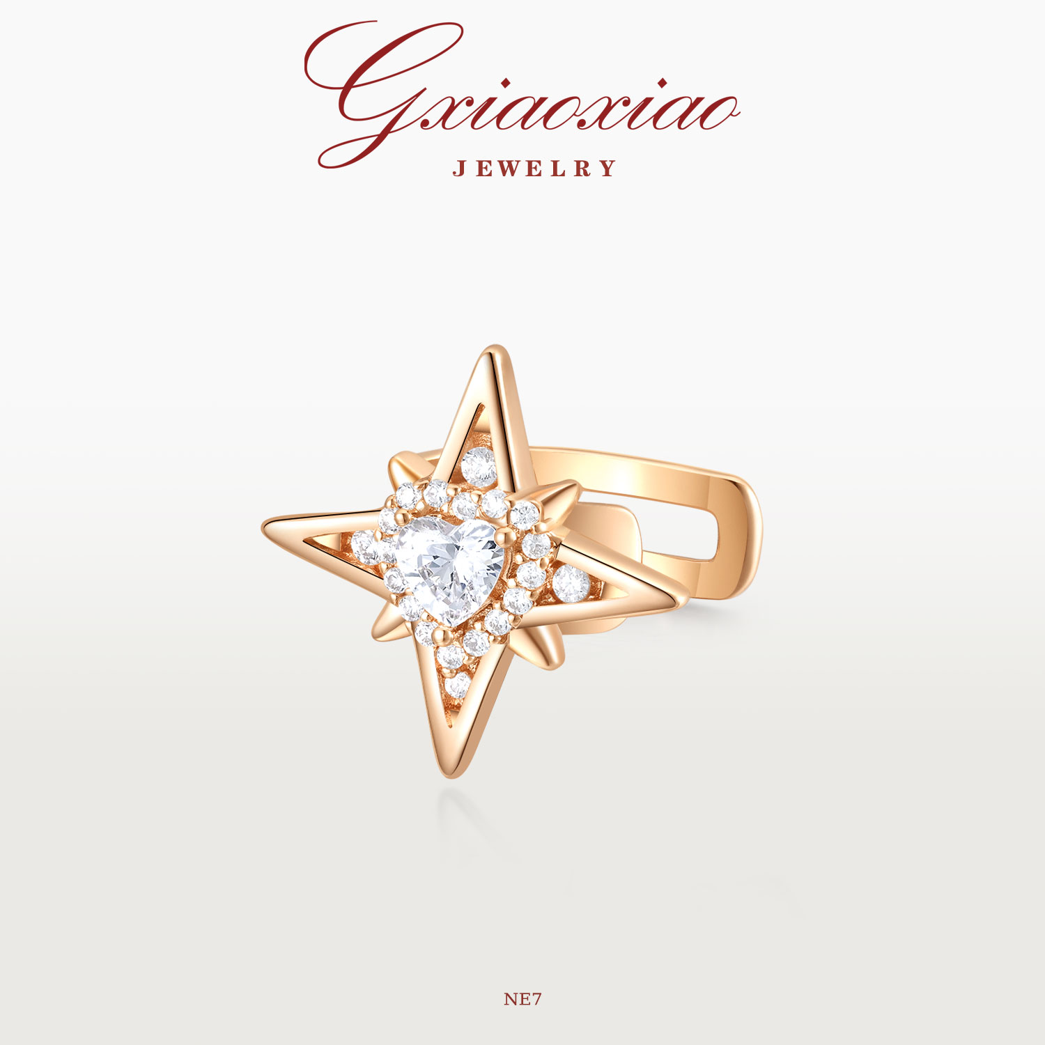 GXIAOXIAO高级感八芒爱心耳夹