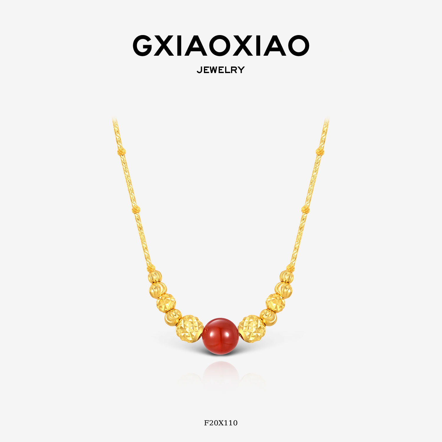 G XIAOXIAO 【赤珠金簇】轻奢高级百搭项链新年礼物 F20X110,饰品/流行首饰/时尚饰品新,项链,淘宝优惠券,粉丝福利购,淘宝优惠卷