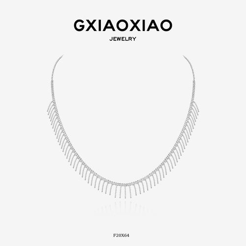 GXIAOXIAO睫毛流苏锁骨项链