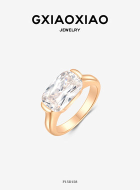 G XIAOXIAO 轻奢气质高级爆闪方糖戒指（3克拉） F15D157 F15D158