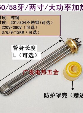水箱DN40一寸半太阳能47头工程空气能导热油锅炉电加热管220V380V