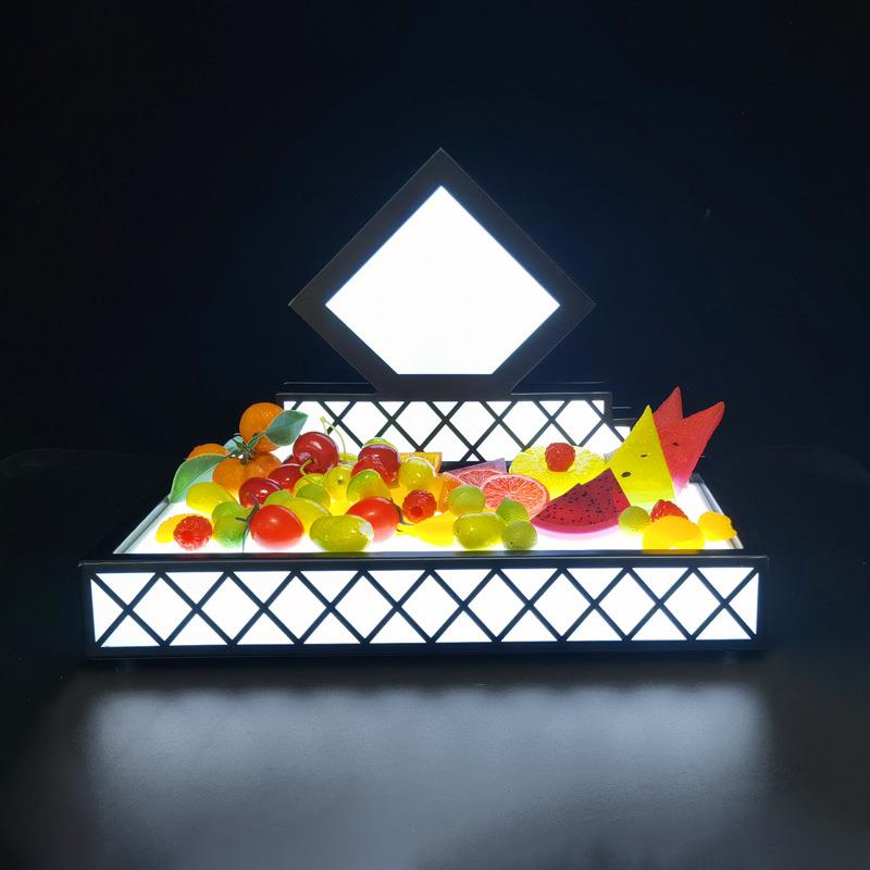 酒吧发光果盘架专用小吃碟创意铁艺单层水果托盘 出酒酒托两用