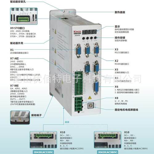 KINCO步科FD412S/FD422S/FD432S/FD612S/FD622S-CA-000伺服驱动器