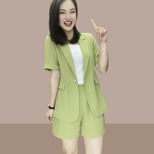 炸街休闲短裤西装套装女士2024夏装新款洋气时尚减龄两件套小个子