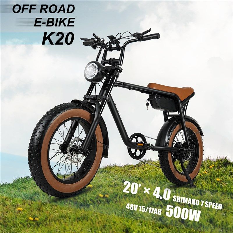 20寸复古山地车变速代步车复古越野单车助力电动自行车