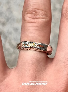 CHEALIMPID/.复古太阳神不规C则开口戒指轻奢高级感潮嘻哈男女指