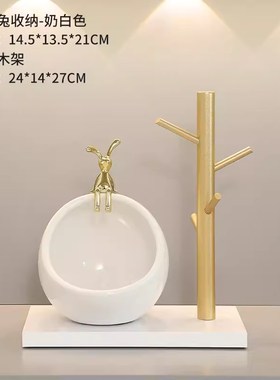 入户玄关轻奢抽屉式桌面收纳盒A钥匙收纳装饰品置物架整理盒摆件