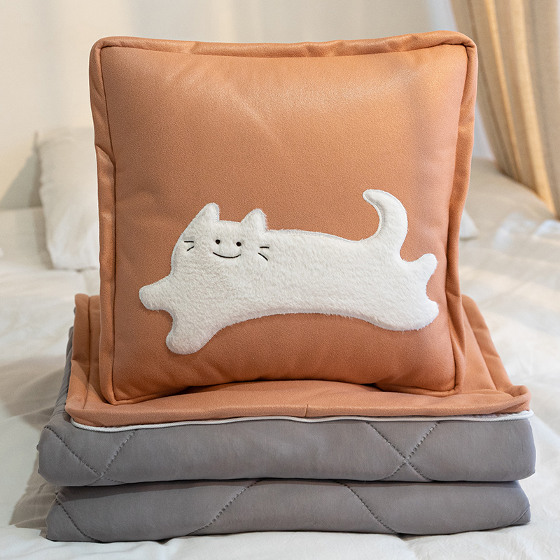 科技布抱枕被子两用办公室午睡毯子车载折叠二合一V枕头车用靠枕