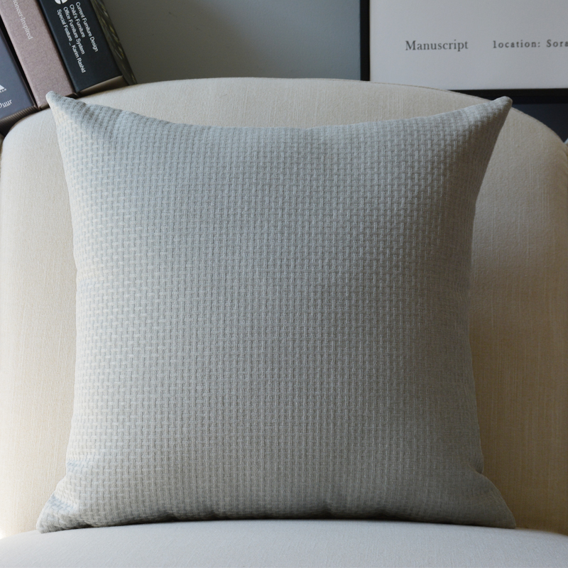 四季藤编纹亚麻抱枕北欧简约客厅沙发方J形靠垫抱枕套床头靠枕定