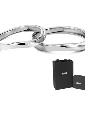 XXOFF 恋爱结点925银情侣对戒 莫G比乌斯环锆石可调节真爱戒指一