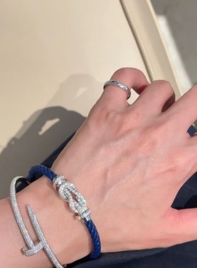 不掉色8字马蹄扣红绳转r运手链情侣款男女百搭饰品镀玫瑰金平安结