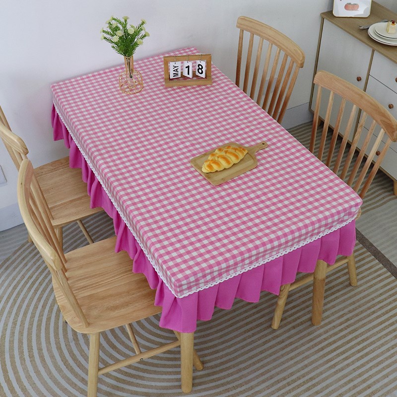 餐桌布防水防油简约格子全包茶几C罩长方形桌子防尘罩学生课桌罩