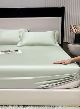100s支长绒棉纯色白色灰色床笠单件F贡缎床罩棕垫席梦思床垫保护