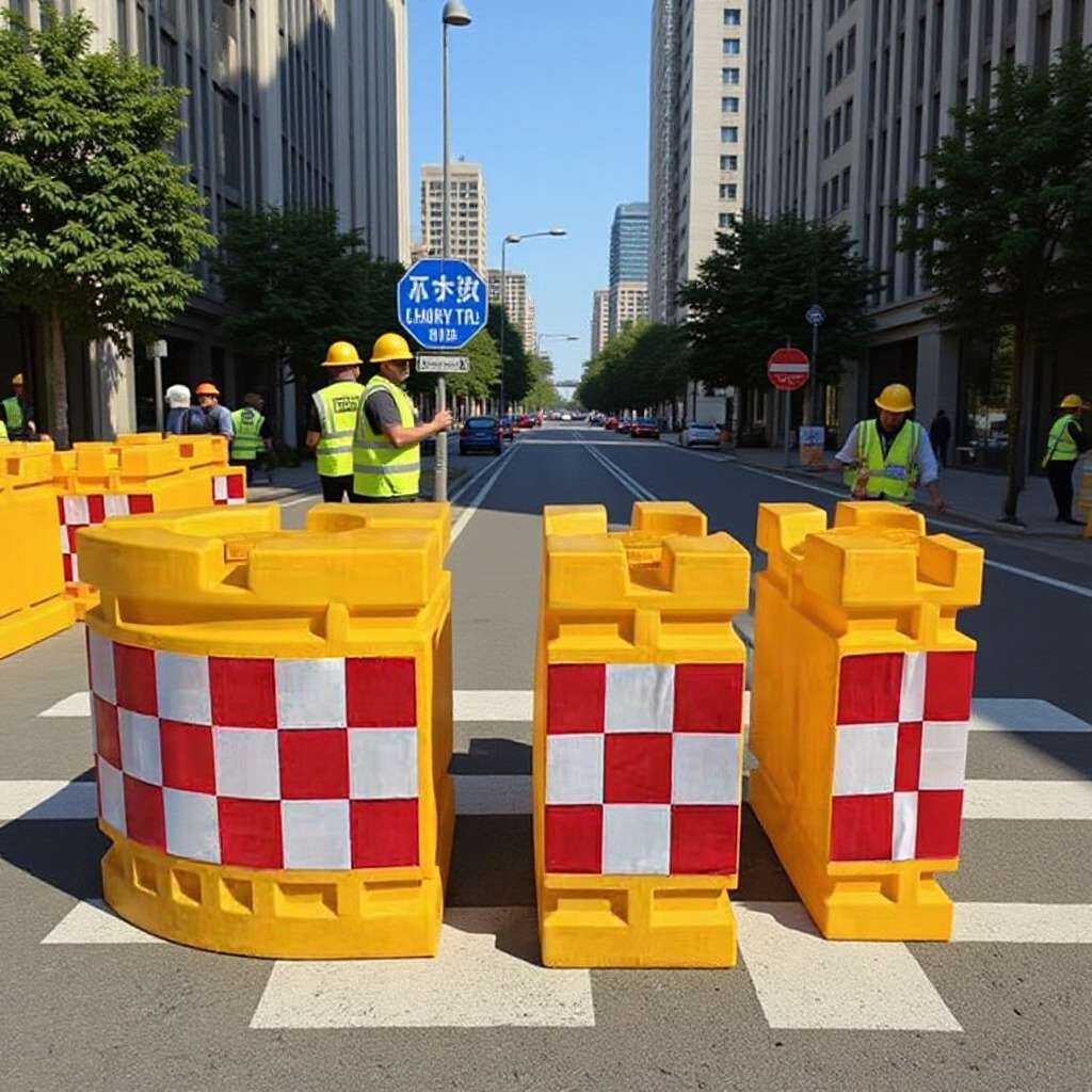 船型防撞桶三件套角型防撞桶道路防撞桶防撞路墩三角桶滚塑防撞桶