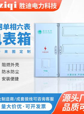 国网单相六表单相电表箱六表 悬挂式SMC非金属电能计量箱PC+ABS