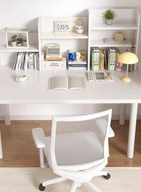 白色极简风防碰圆角桌多场景书桌学生出租屋家用学习电脑化妆桌