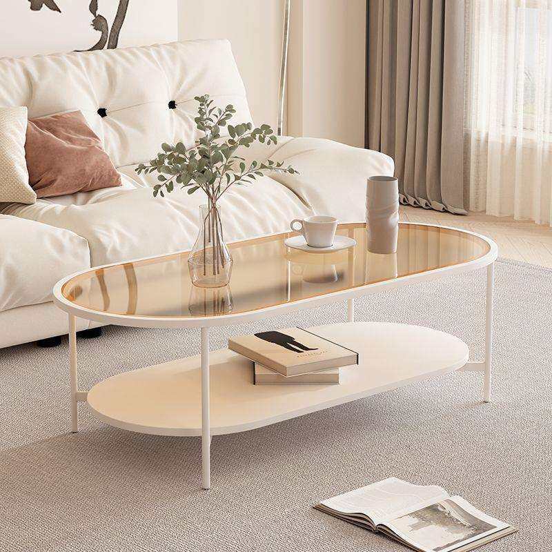 简约现代奶油风网红椭圆形玻璃茶几客厅家用小户型极简创意北欧风,标准件/零部件/工业耗材,车间地垫,淘宝优惠券,粉丝福利购,淘宝优惠卷