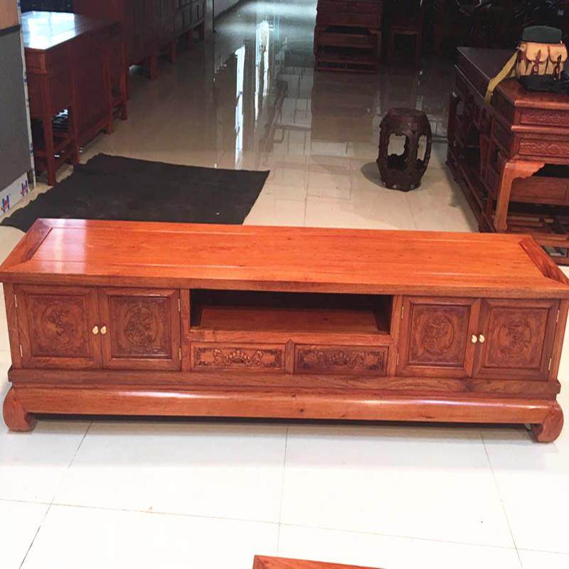 供应缅甸花梨木电视柜 大果紫檀木实木电视柜2.2米整板电视柜