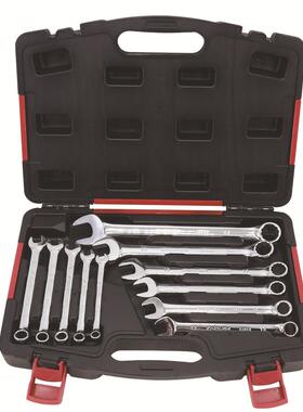 力易得11件全抛光两用扳手套装梅开扳手组套8-22mm E1528