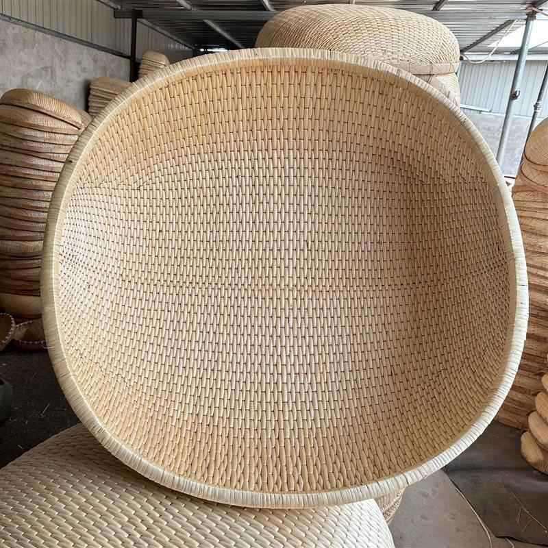收纳筐馒头大圆形家用柳编食品簸箕摆摊藤编手工柳条笸箩簸箩商用
