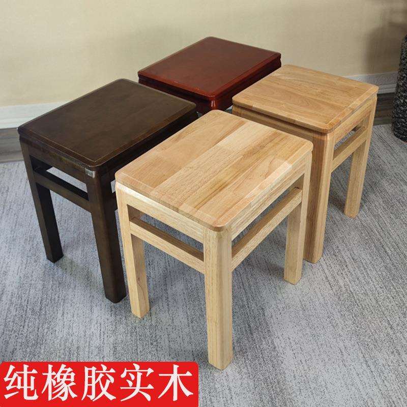 纯橡胶实木加粗加厚凳椅家用吃饭餐厅糖水店桌椅梳妆台凳子仿古凳